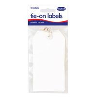 county stationery tie on labels white 10 x 12 packs