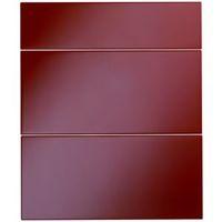 Cooke & Lewis Raffello High Gloss Red Slab Drawer Front (W)600mm Set of 3