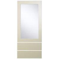 Cooke & Lewis Raffello High Gloss Cream Slab Dresser Door & Drawer Front (W)500mm Set of 3