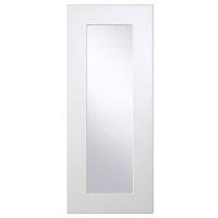 Cooke & Lewis Raffello High Gloss White Slab Glazed Door (W)300mm