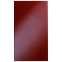 Cooke & Lewis Raffello High Gloss Red Slab Drawerline Door & Drawer Front (W)400mm Set Door & 1 Drawer Pack