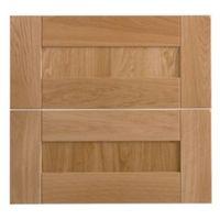 Cooke & Lewis Chesterton Solid Oak Tower Drawer Front (W)600mm Set of 2