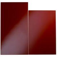 Cooke & Lewis Raffello High Gloss Red Slab Tall Larder Door (W)600mm Set of 2