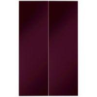 Cooke & Lewis Raffello High Gloss Aubergine Larder Door (W)300mm Set of 2