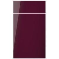 Cooke & Lewis Raffello High Gloss Aubergine Slab Drawerline Door & Drawer Front (W)400mm Set Door & 1 Drawer Pack