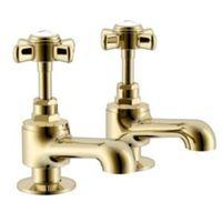 cooke lewis classic gold effect hot cold bath pillar tap