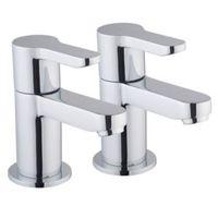 Cooke & Lewis Tahoe Chrome Hot & Cold Bath Pillar Tap Pack of 2