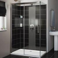 Cooke & Lewis Carmony Rectangular LH Shower Enclosure Tray & Waste Pack with Single Sliding Soft Close Door (W)1200mm (