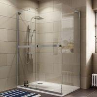 Cooke & Lewis Grandeur Rectangular LH Shower Enclosure with Single Sliding Door (W)1400mm (D)900mm