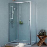 Cooke & Lewis Exuberance Rectangular Shower Enclosure with Single Sliding Door (W)1200mm (D)800mm