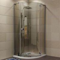Cooke & Lewis Luxuriant Quadrant Shower Enclosure with Hinged Door & Smoked Glass (W)900mm (D)900mm