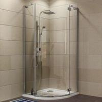 cooke lewis luxuriant quadrant shower enclosure with hinged door w900m ...