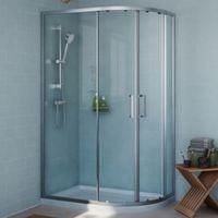 Cooke & Lewis Exuberance Offset Quadrant Shower Enclosure with Double Sliding Doors (W)1200mm (D)800mm