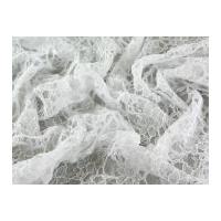 Corded Double Flounce Lace Dress Fabric White