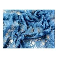 corded double flounce lace dress fabric petrol blue