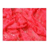 Corded Double Flounce Lace Dress Fabric Bright Coral