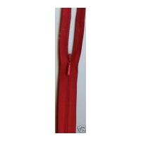 Concealed Invisible Closed End Zip 22.5cm Red