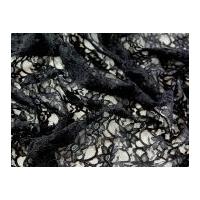 Corded Double Flounce Lace Dress Fabric Black