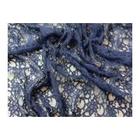 Corded Double Flounce Lace Dress Fabric Navy Blue