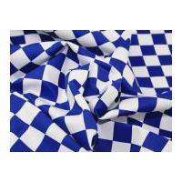 Cotton Drill Chef's Check Fabric Royal Blue