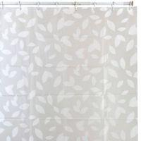 Cooke & Lewis Light Grey & White Selena Leaf Shower Curtain (L)1.8 M