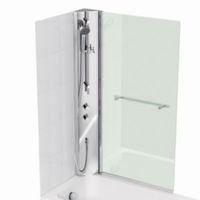 cooke lewis adelphi rh shower column straight bath screen w800mm