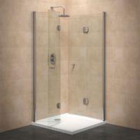 cooke lewis square shower enclosure with hinged door w800mm d800mm