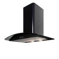 Cooke & Lewis CLGCH70BK Blackout Coated Curved Glass Cooker Hood (W) 700mm