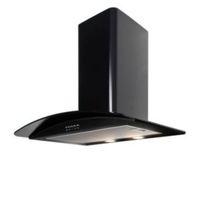 Cooke & Lewis CLGCH60BK Blackout Coated Curved Glass Cooker Hood (W) 600mm