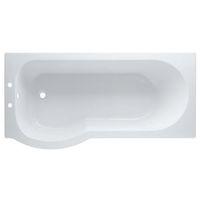Cooke & Lewis Adelphi LH Supercast Acrylic Curved Shower Bath (L)1675mm (W)850mm
