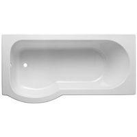 Cooke & Lewis Ramsay LH Acrylic Curved Shower Bath (L)1675mm (W)800mm