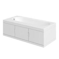 Cooke & Lewis Gloss White LH or RH Straight Bath Storage Unit & End Panel (W)1675mm