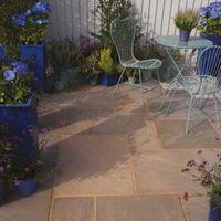 colonial brown natural sandstone paving slab l600 w600mm pack of 48