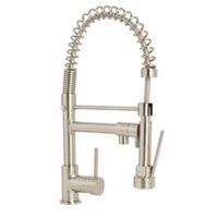 Cooke & Lewis Bilbrough Brushed Nickel Effect Side Lever Spring Neck & Spout Tap