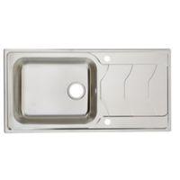 Cooke & Lewis Buckland 1 Bowl Polished Stainless Steel Sink & Drainer