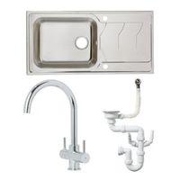 cooke lewis 1 bowl polished stainless steel sink tap waste kit