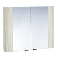 Cooke & Lewis Amazon Double Door White Light Oak Effect Medium Mirror Cabinet
