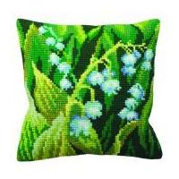 Collection dArt Cross Stitch Cushion Kit Lily of Valley Left