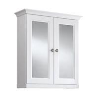 Cooke & Lewis Chadleigh Double Door White Matt Mirror Cabinet