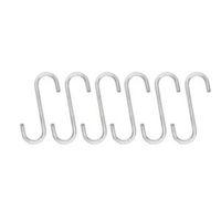 Cooke & Lewis Hastings Chrome Finish Stainless Steel Over-Rail Hook Pack of 6