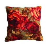 Collection dArt Cross Stitch Cushion Kit Cabbage Rose Right