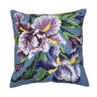 Collection dArt Cross Stitch Cushion Kit Purple Iris