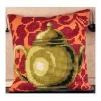 collection dart cross stitch cushion kit bronze teapot