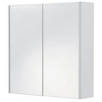 Cooke & Lewis Tobique Double Door White Mirror Cabinet
