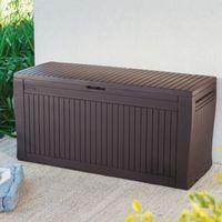 Comfy Wood Effect Plastic Patio Storage Box