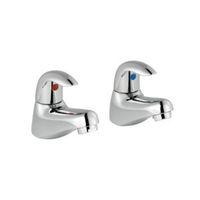 Cooke & Lewis Wave Chrome Hot & Cold Bath Pillar Tap Pack of 2