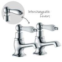 Cooke & Lewis Timeless Chrome Hot & Cold Bath Pillar Tap Pack of 2