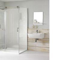 Cooke & Lewis Eclipse Rectangular LH Shower Enclosure Tray & Waste Pack with Single Sliding Door (W)1400mm (D)900mm