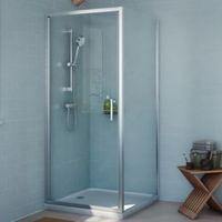 Cooke & Lewis Exuberance Square Shower Enclosure Tray & Waste Pack with Hinged Door (W)900mm (D)900mm