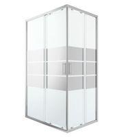 Cooke & Lewis Beloya Rectangular Shower Enclosure with Corner Entry Double Sliding Door & Mirror Glass (W)1200mm (D)1200
